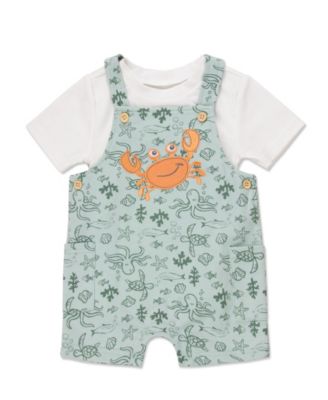 Baby Boys' Short-Sleeve T-Shirt & Shortall, 2-Piece Set