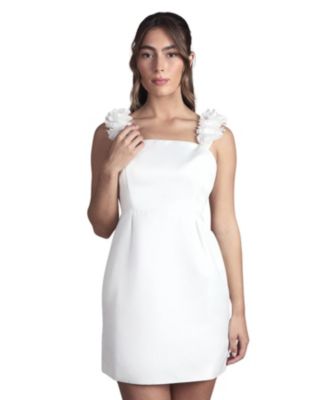 Women's 3D Floral Bardot Bridal Mini Dress