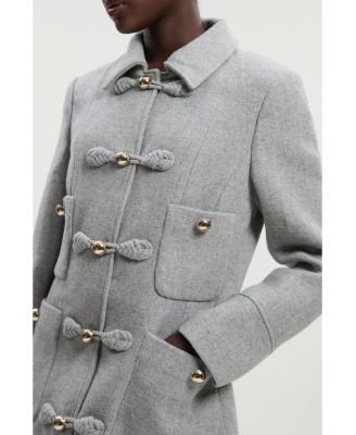 Women's Tailored Knot Detail Midi Coat