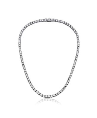 Elegant Sterling Silver 3MM Cubic Zirconia Tennis Necklace