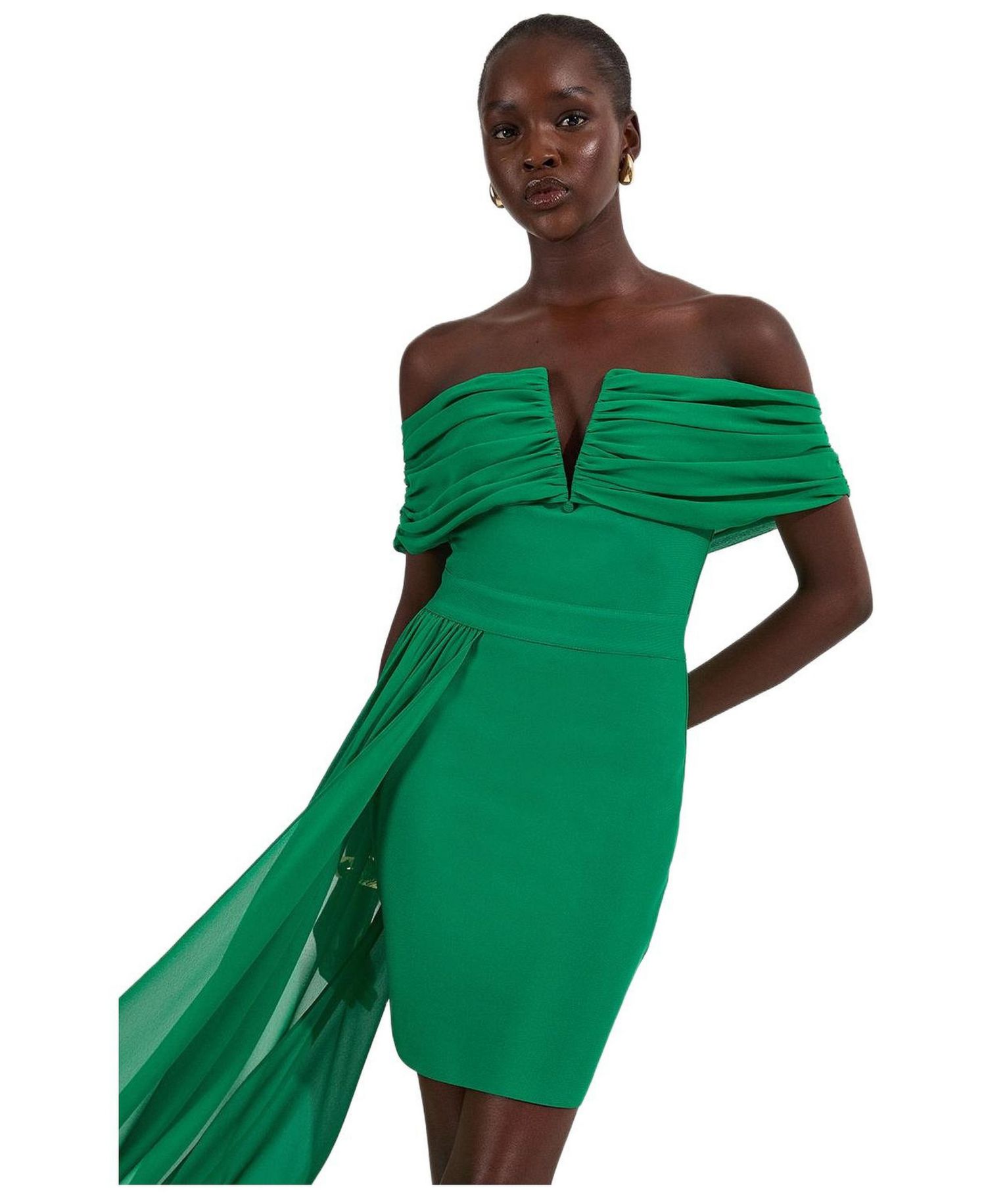 Women's Figure Form Bandage Knit Bardot Dress