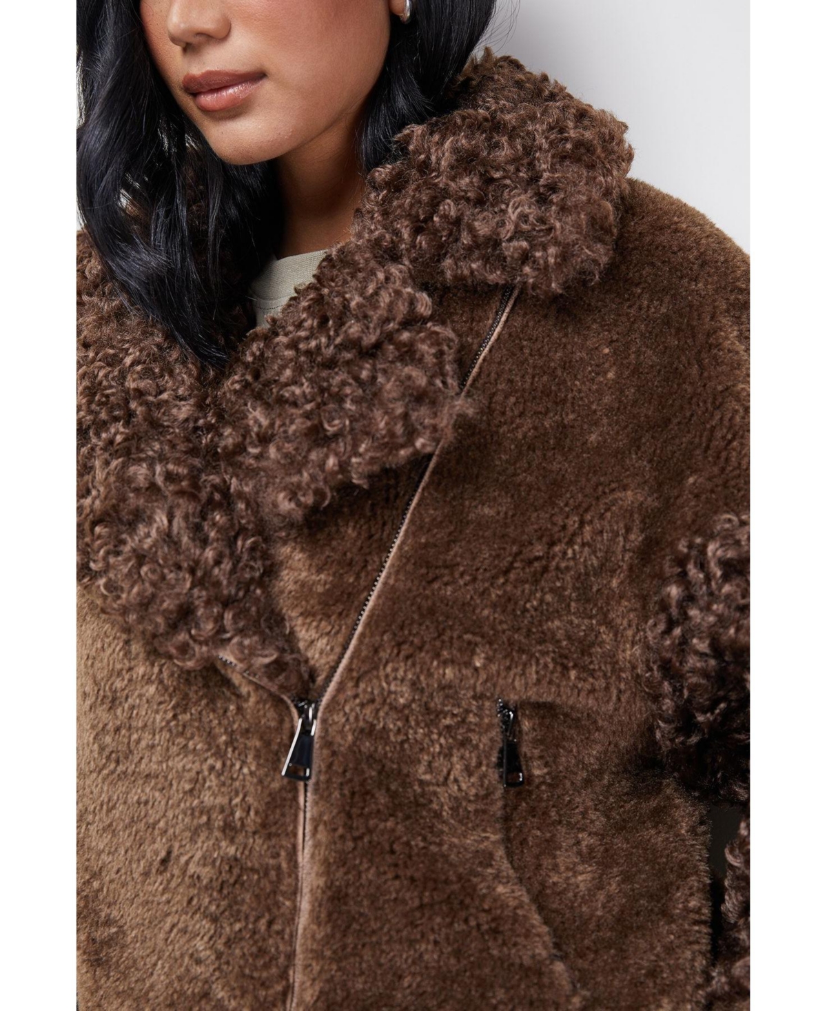 Warehouse Women's Faux Fur Mix Zip Through Jacket