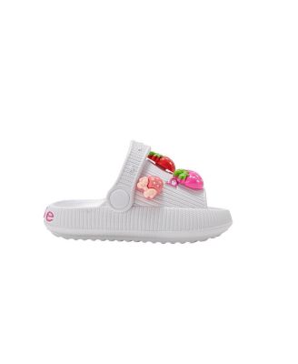 Toddler Girl's  Lightweight Platform EVA Slides - Slip - On Comfy with Strawberry Charm Accents