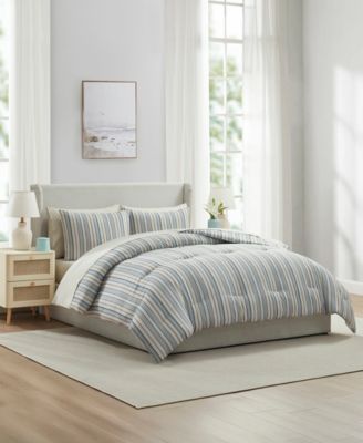 Luxury Soft Modern Striped Design 7-Pc. Comforter Set, Queen