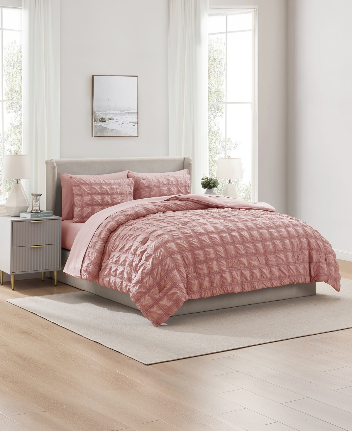 Nestl Luxury Soft Seersucker Design -Pc. Comforter Set