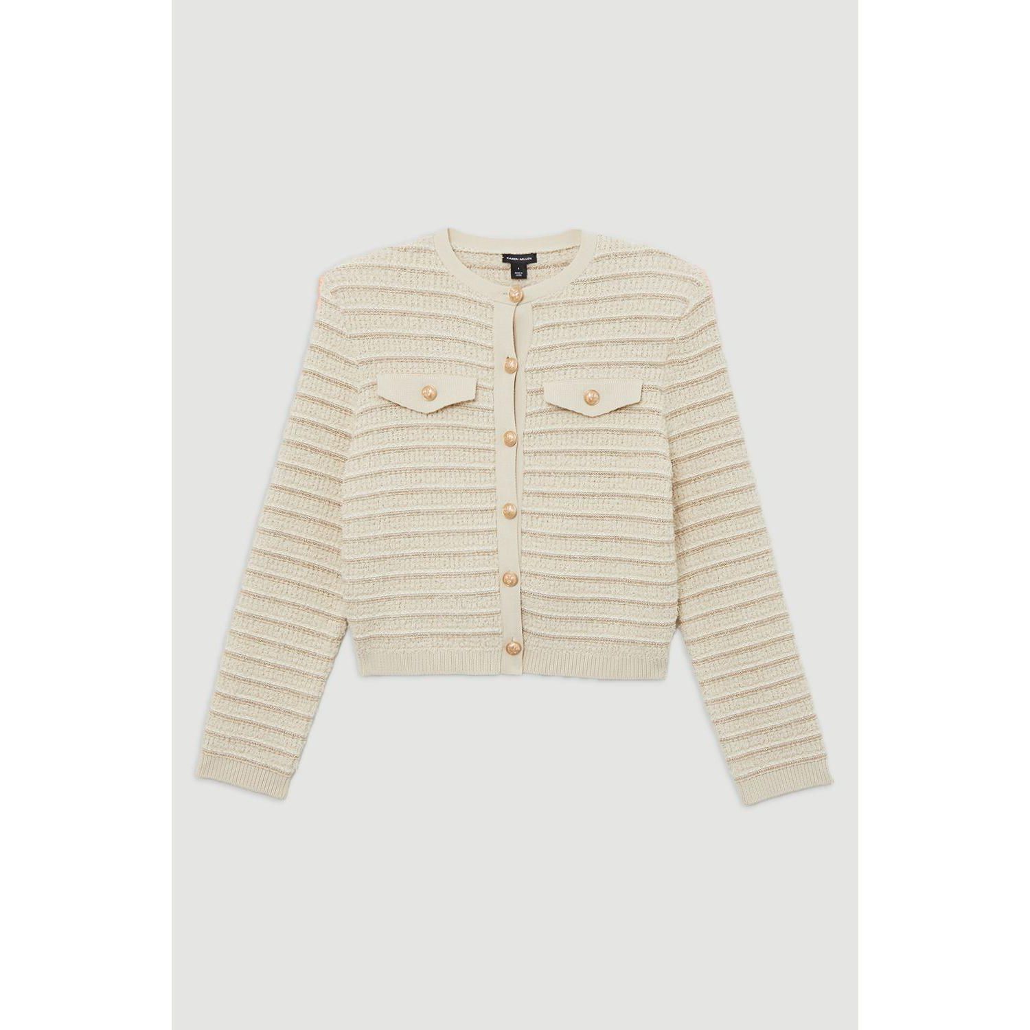Women's Textured Military Trim Knit Jacket