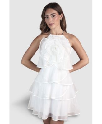 Women's Corsage Halter Bridal Mini Dress