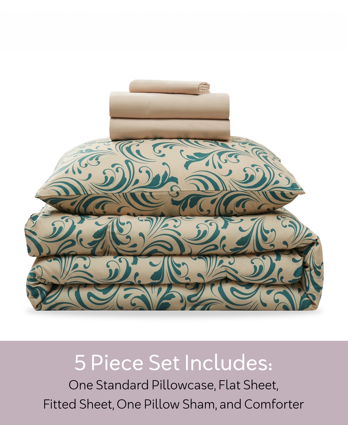 Nestl Luxury Soft Biomorphic Design -Pc. Comforter Set