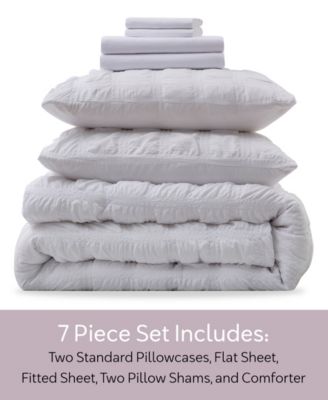 Luxury Soft Seersucker Design 7-Pc. Comforter Set, Queen
