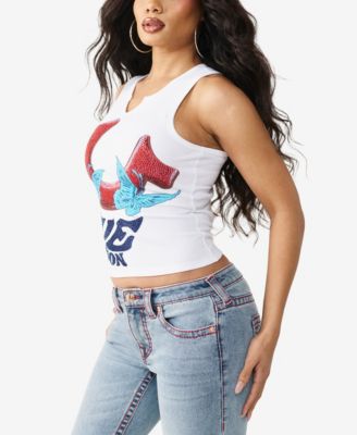 Women's Crystal V-Notch Racer Tank