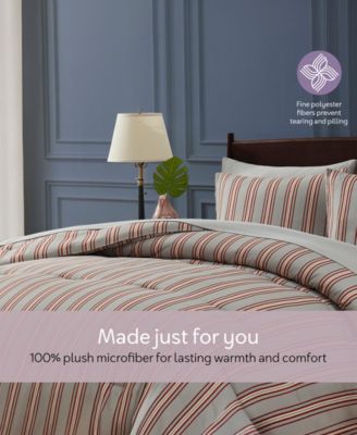 Luxury Soft Modern Striped Design 7-Pc. Comforter Set, Queen