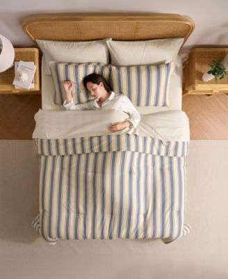 Luxury Soft Modern Striped Design 7-Pc. Comforter Set, King