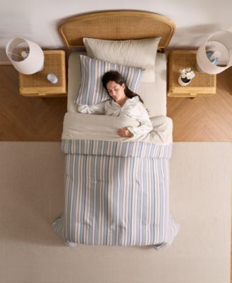 Luxury Soft Modern Striped Design 5-Pc. Comforter Set, Twin XL