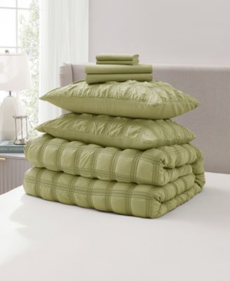 Luxury Soft Seersucker Design 7-Pc. Comforter Set, Queen