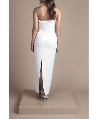 Women's Strapless Bow Wedding Maxi Dress