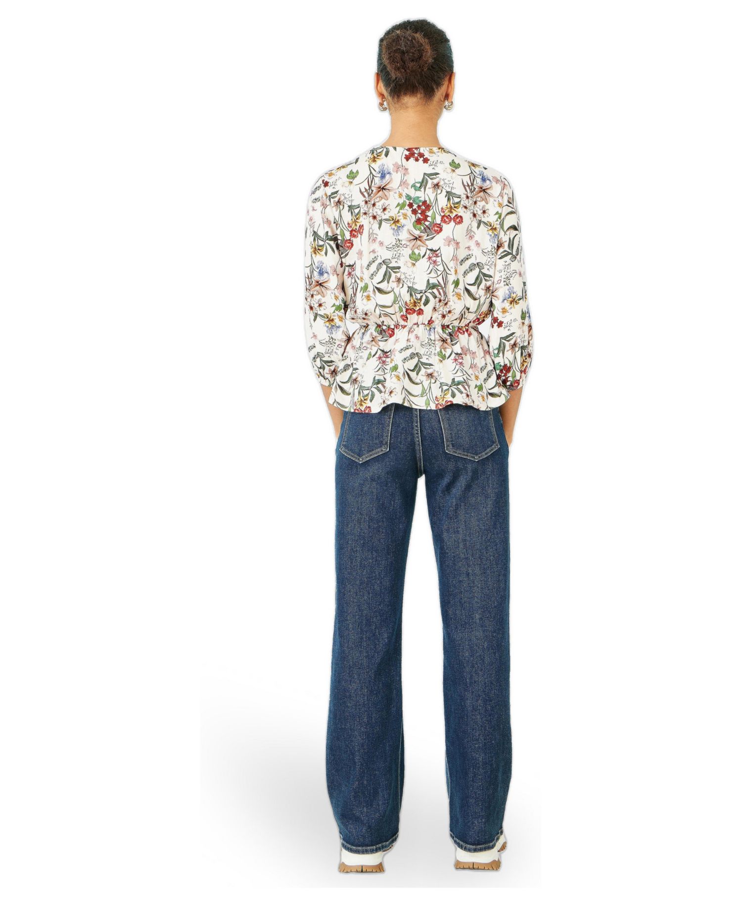 Women's Viscose Botanical Print Wrap Top