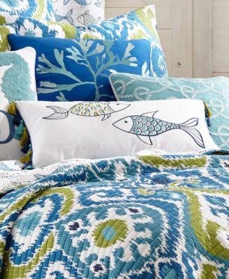 Fish Tassels Decorative Pillow, 12" x 24"