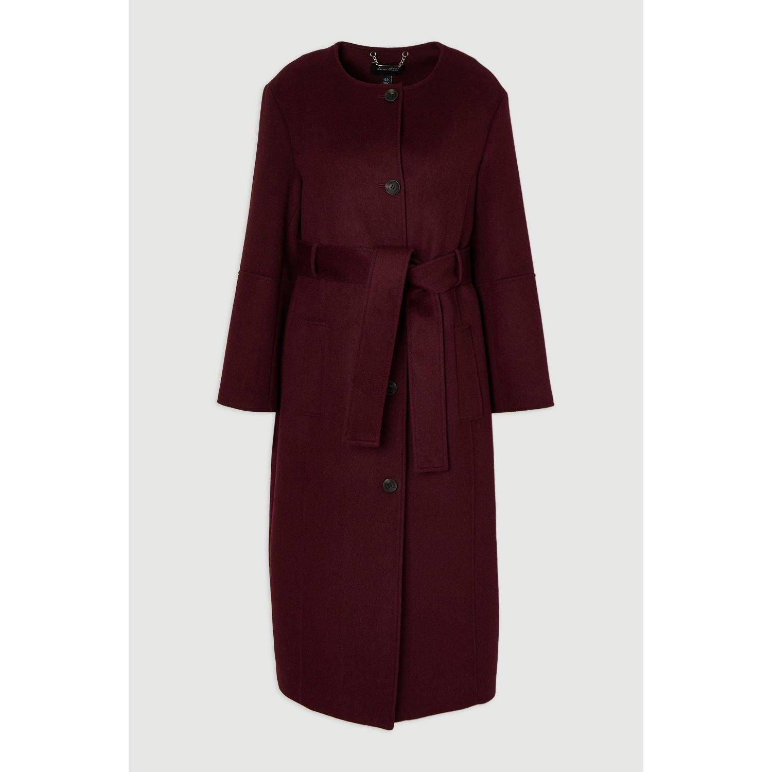 Women's Wool Single Breasted Belted Maxi Coat