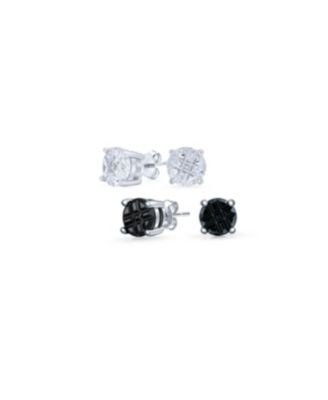 Round Clear Cubic Zirconia Invincible Cut Stud Earrings
