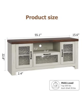 TV Stand TV, Entertainment Center with Acrylic Door Storage Cabinet & Adjustable Shelve