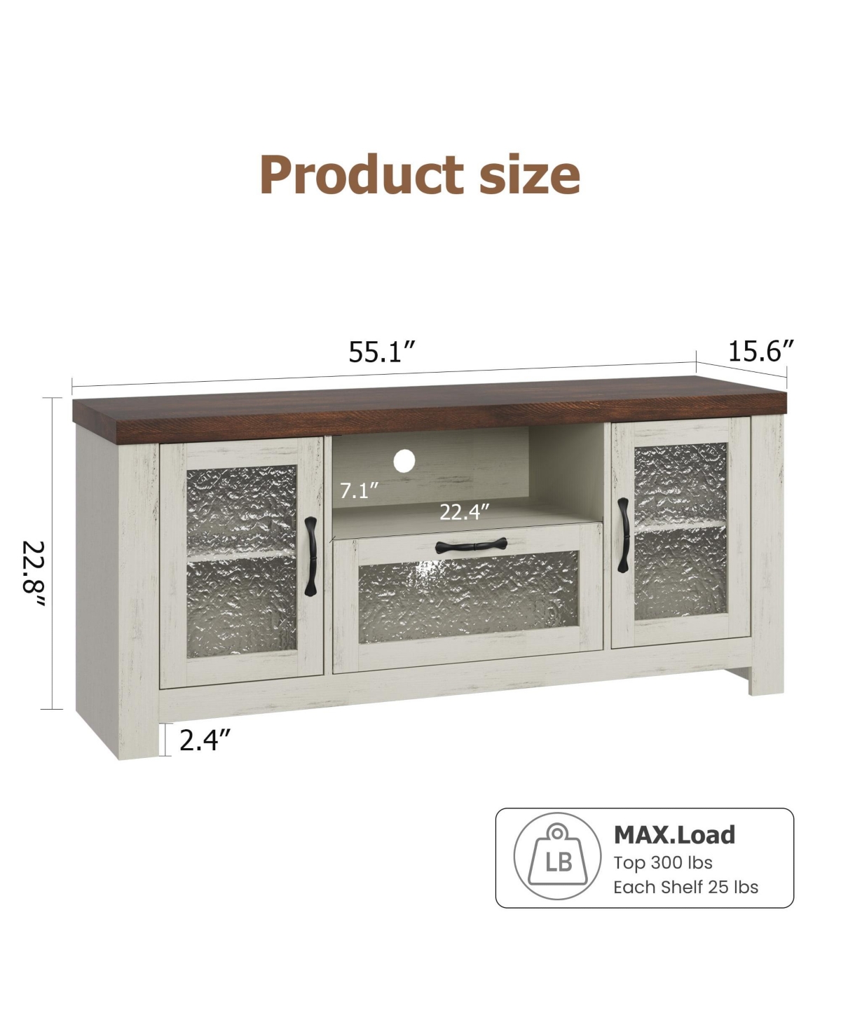 gaomon Tv Stand Tv, Entertainment Center with Acrylic Door Storage Cabinet & Adjustable Shelve