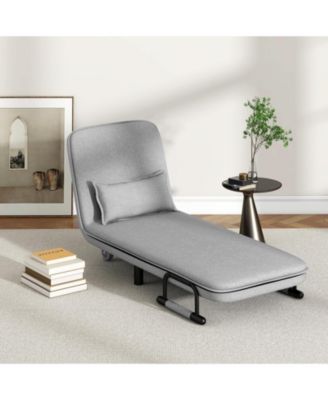 3-in-1 Convertible Sofa Bed with 5-Position Adjustable Backrest & Lumbar Pillow