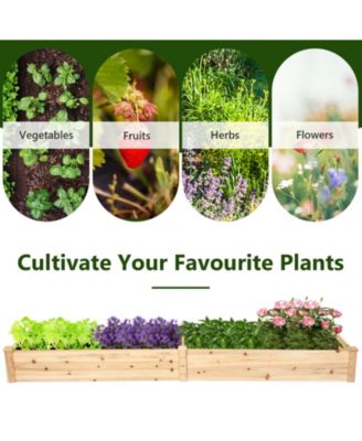 Wooden Raised Garden Bed Outdoor Wood Planter Box for Vegetables Flowers Fruit