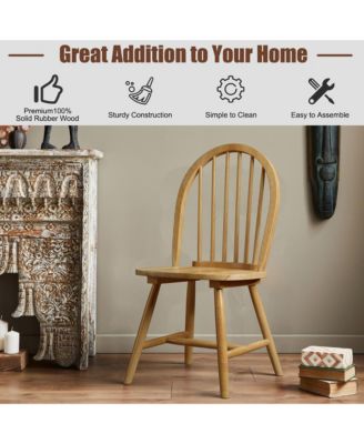 Vintage Windsor Dining Side Chair Wood Spindleback Kitchen