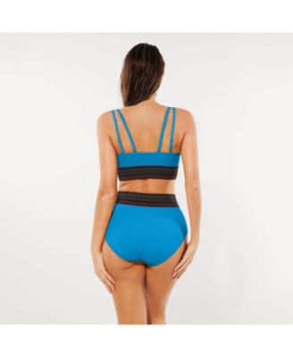 Women's Boho Trim High Waist Tummy Control Bikini Set