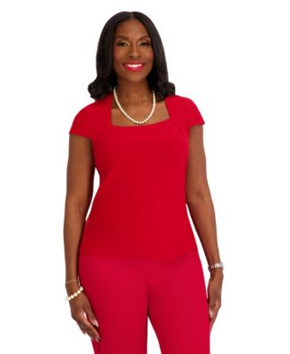Women's Square Neck Short-Sleeve Top
