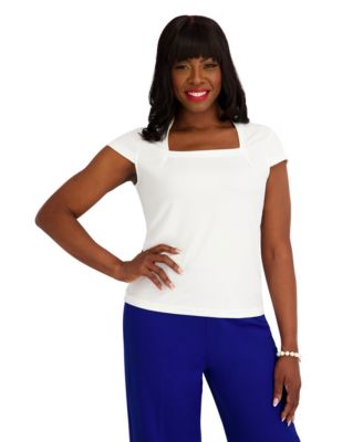 Women's Square Neck Short-Sleeve Top