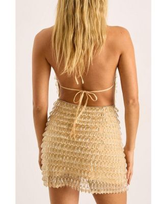 Women's Droplet Beaded Mini Dress