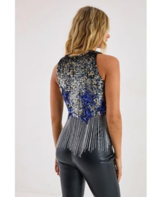 Women's Embellished Tassel Vest