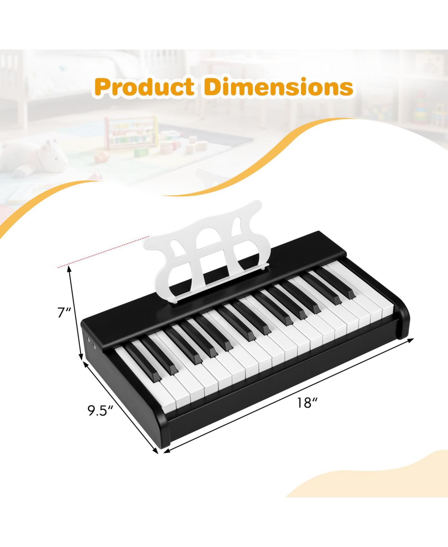 Детская игрушка Mecale 30-Key Kids Digital Piano with Music Stand, Ages 3+, цвет: Чёрный — фото 6