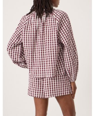 Women's Elsa Gathered Gingham Beach Shirt