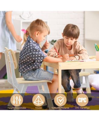 Adjustable Kids Chair 2 Pack,3 Level Height Adjustable Anti-Slip Plastic Toddler Chair