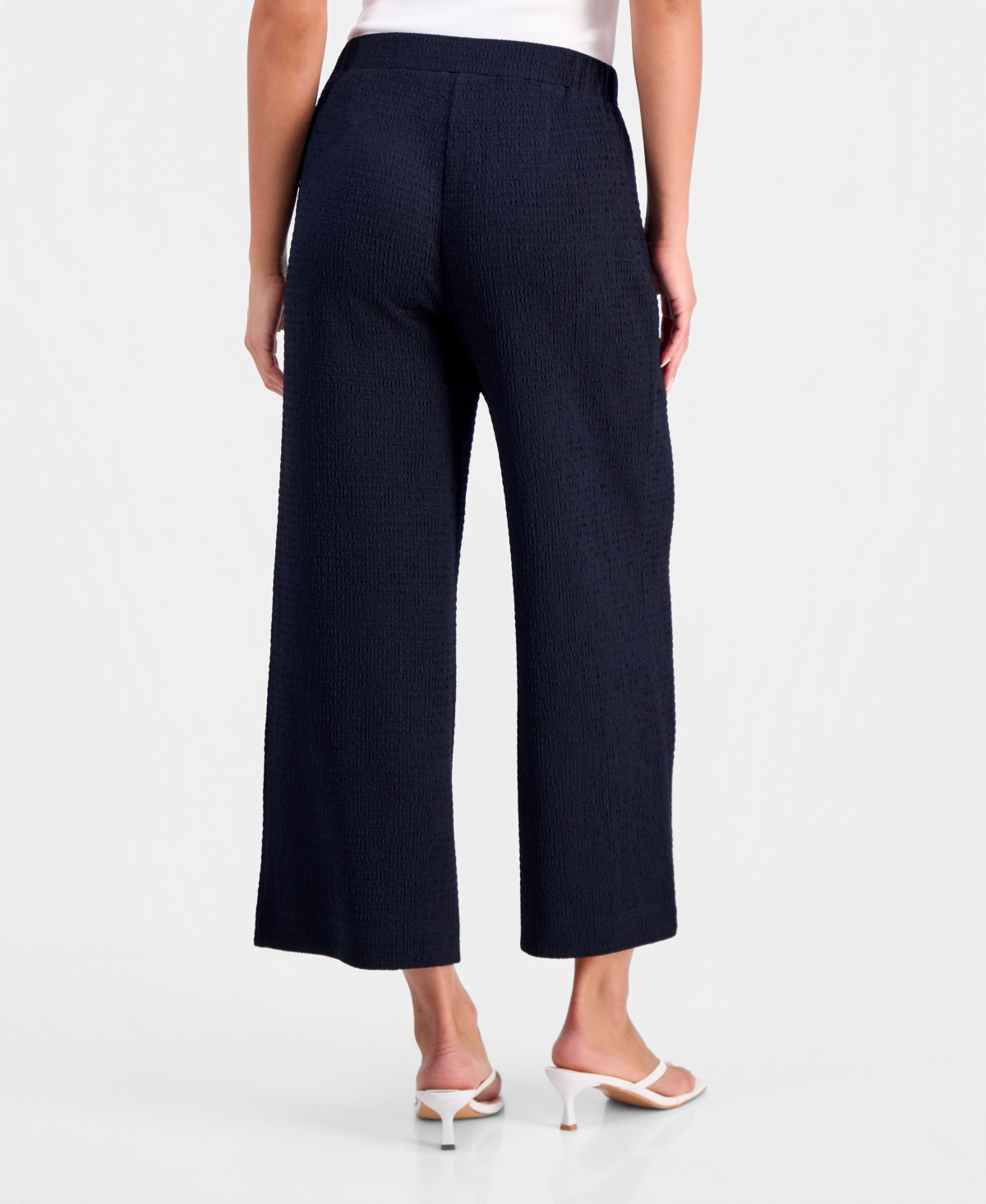 Bar Iii Women's Textured Pull On Wide-Leg Pants, Macy's Exclusive