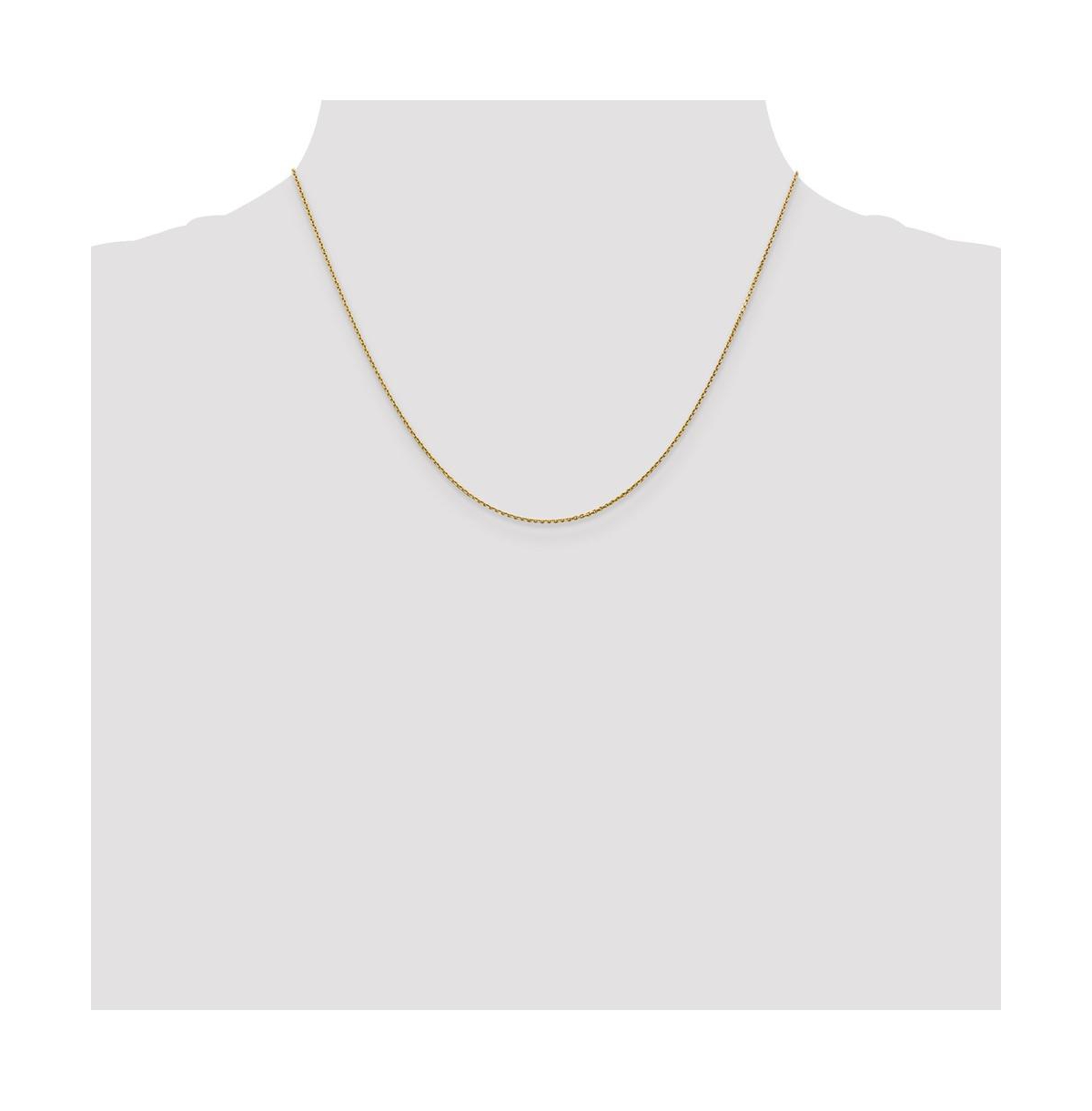 Curata Jewelry Solid 18k Gold Italian Polished 0.9mm Cable Chain Necklace