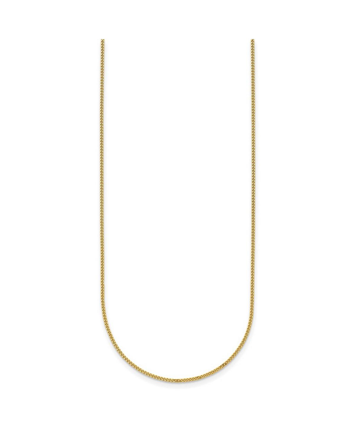 Curata Jewelry Solid 18k Yellow Gold Italian 1.2mm Thin Curb Chain Necklace