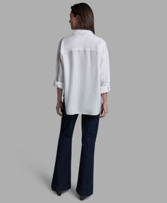 Women's Long-Sleeve Oversized Stripe Shirt