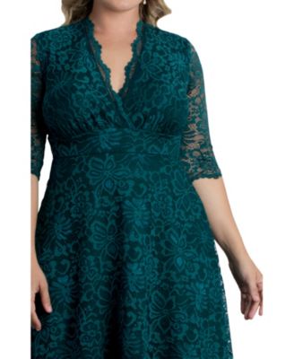 Women's Plus Size Mademoiselle Lace Cocktail Dress with Sleeves