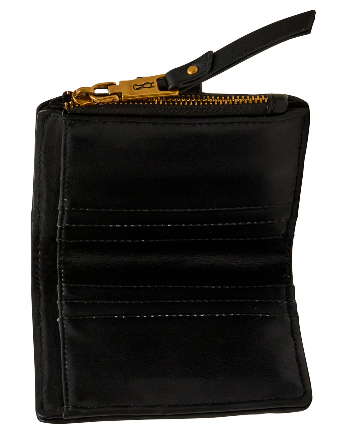 Женский кошелёк Steve Madden Jem Raffia Bifold Mini Card Case Wallet, цвет: Чёрный натуральный — фото 4