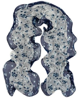 Floral Double Ruffle Scarf