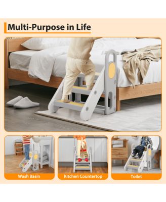 Kids Step Stool Foldable for Bathroom Sink, Folding Toddlers Toilet Potty Training Stools