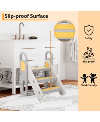 Kids Step Stool Foldable for Bathroom Sink, Folding Toddlers Toilet Potty Training Stools
