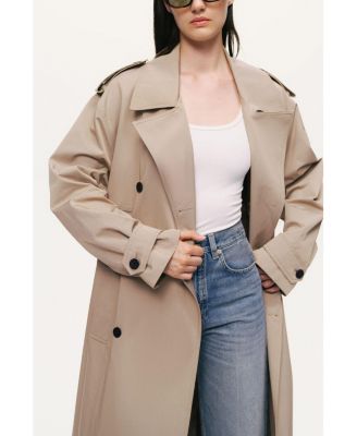 Women's Oversized Double-Breasted Trench Coat