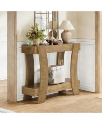 47-Inch Console Table for Entryway, 2-Tier Farmhouse Wooden Sofa Table