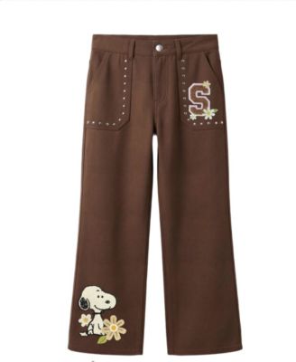 Girls' 7-16 Snoopy Flare Denim Pants