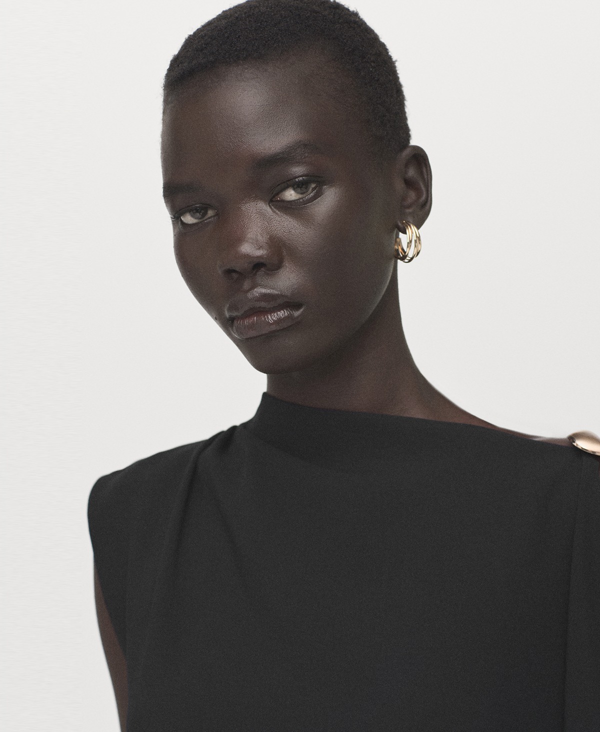 Mango Women's Short Asymmetrical Sleeve Dress