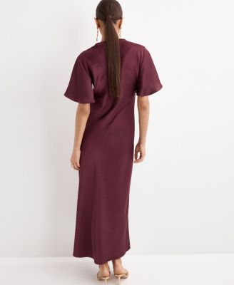 Women's Draped Neck Long Dress